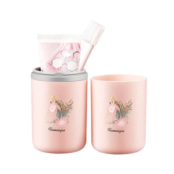 Pink (Flamingo) OYOURLIFE портативная зубная щетка с героями мультфильмов чехол для путешествий на открытом воздухе зубная щетка зубная паста Пылезащитная коробка для ванной стакан для зубной пасты - Цвет: Pink (Flamingo)
