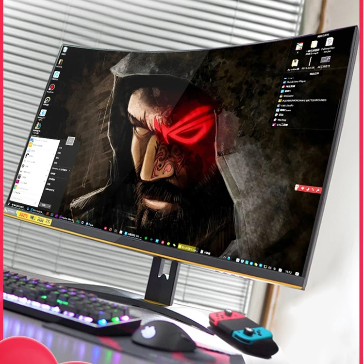 US $170.05 24 Inch Curved Game Monitor 144hz Game Monitor Screen For Xbox Ps4Monitor Gamer