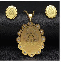 Модные круглые эмалированные серьги из нержавеющей стали, ожерелье, набор украшений для женщин, ювелирный набор, бижутерия bisuteria S178675