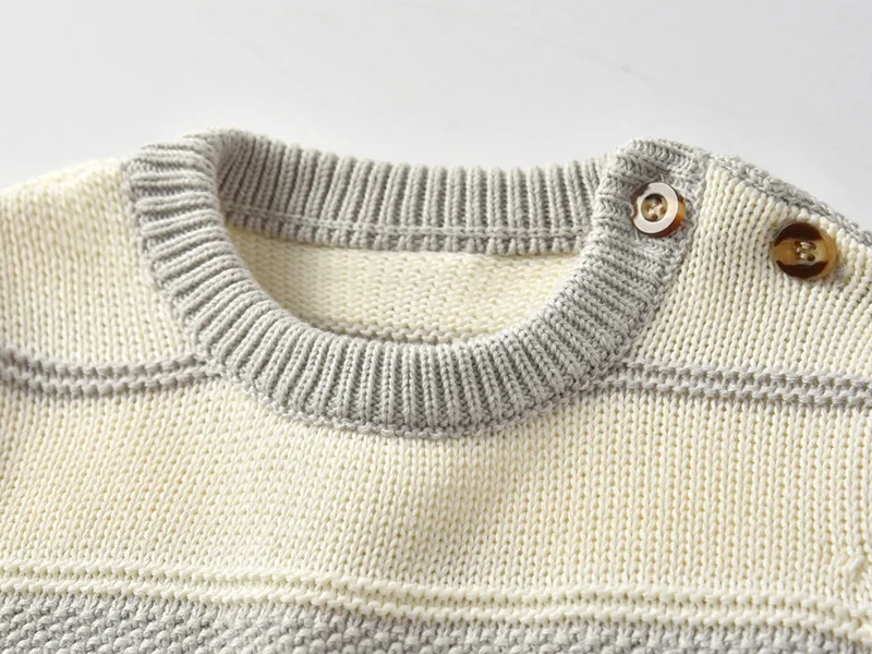Autumn fashion knitted jumpsuit cotton grey sweater 2 sets Hooded ropa de baby Romper newborn Baby boy girls winter clothes