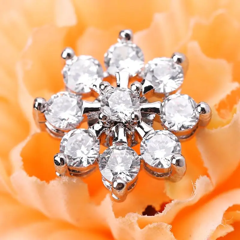 

Glitter Zircon Hollow Out Round Crown Shape Decorative Buttons With Metal Loop Shank Hole Sewing Clip Buckle DIY Crafts