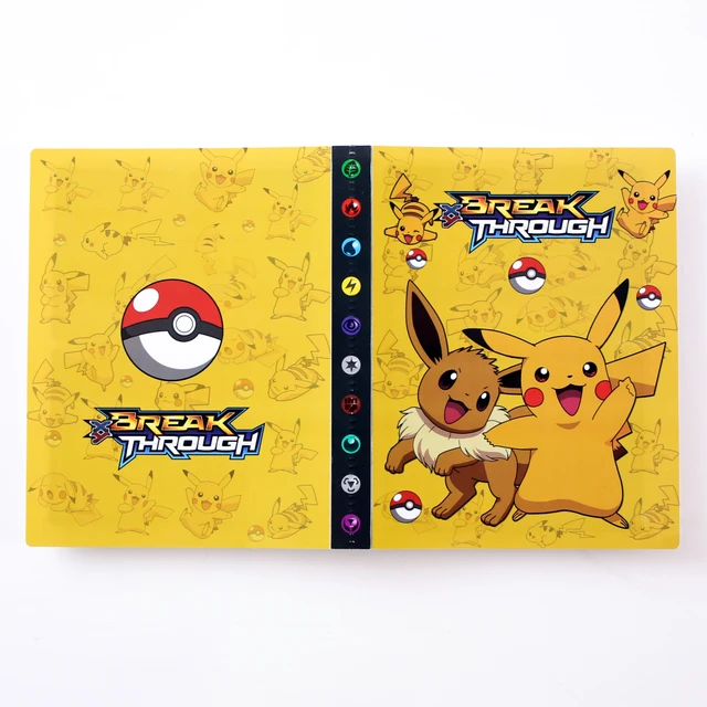 240pcs Pikachu Photo Album Notebook Pokemon Playing Cards Map Display Binder GX VMAX EX Letters Protector Cards Book Folder Gift 40