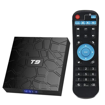 

T9 Android 8.1 TV Box 4GB DDR3 RAM 64GB ROM RK3328 Bluetooth 4.1 Quad-Core Cortex-A53 64 Bits Support 2.4/5.0GHz WiFi 4K 3D Ultr