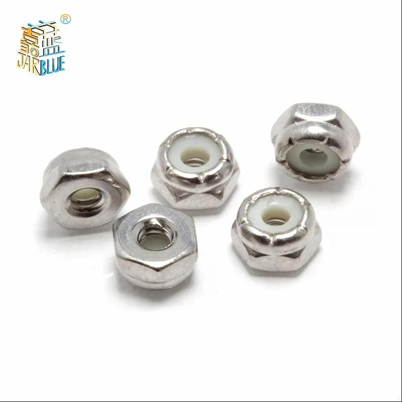 Tuercas Bloqueo Nylon 10-24 100 Tuercas De Seguridad Con Inserto De Nailon 10-24 - Acero Inoxidable, Hexagonal, Para Fijación Segura Pack 100 Tuercas 10-24