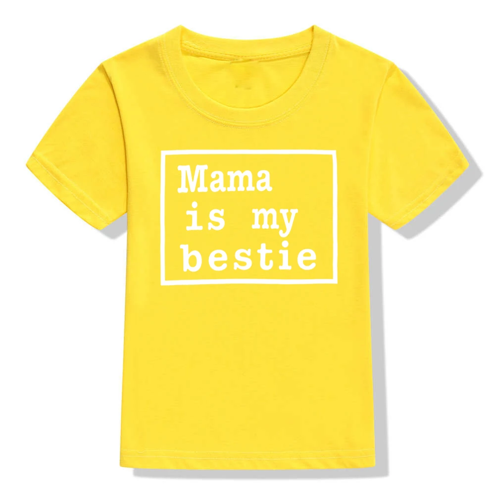 51Z5-KSTYE- Mama Is My Bestie/Детская футболка с принтом модная футболка для маленьких мальчиков и девочек детские повседневные футболки с буквами и короткими рукавами - Цвет: 51Z5-KSTYE-