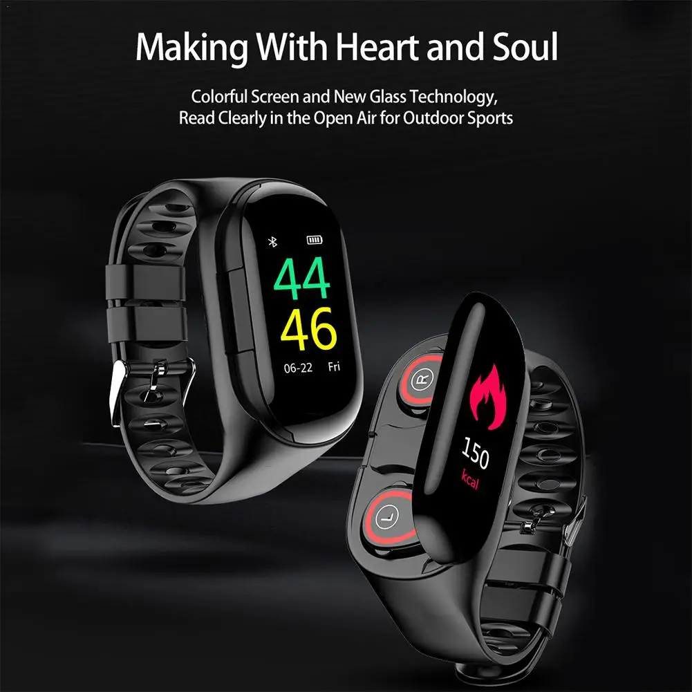 

2019 Newest Smart Watch Built-in 5.0 Bluetooth Earphone Heart Rate Blood Pressure Monitoring Smart Wristband For iOS Android