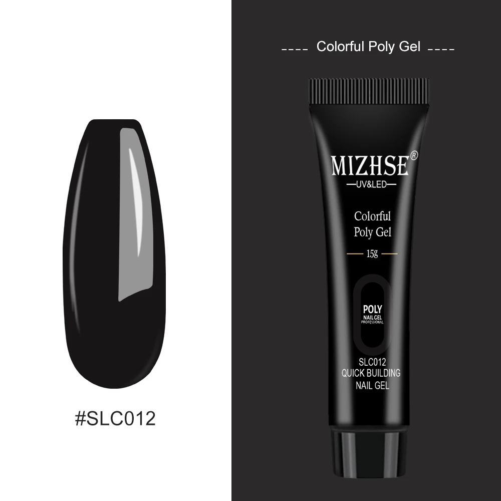 SLC012-15G MIZHSE, 12 цветов, 30 мл/15 мл, полигелевый гель для ногтей, красный, синий, желтый, полигелевый гель для ногтей, Mtte Top Soak Off, УФ, твердый, быстрый, строительный гель - Цвет: SLC012-15G
