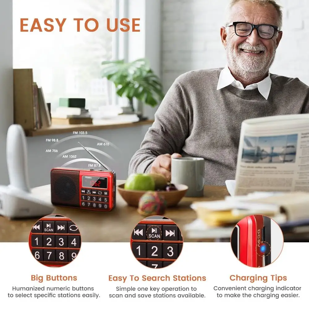 PRUNUS L 238 fm радио приемник Поддержка AUX/TF карты USB зарядка портативные SW/FM/AM (MW) стерео