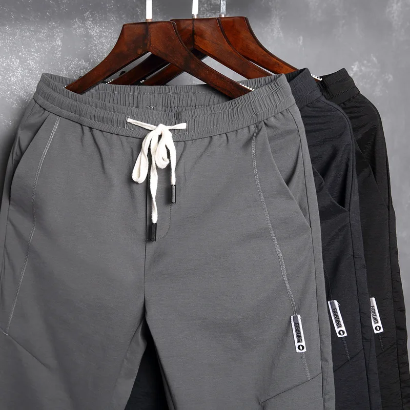 

Quick-Drying Men Chinlon Casual Men's 2019 Spring And Summer New Style Elastic Waist Beam Leg pencil pants Korean-style Casual S