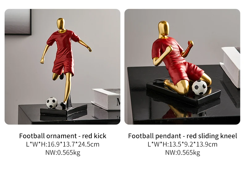 Criativo jogador de futebol ornamentos varanda sala de estar armário de  vinho decoração de mesa personagem modelo feito à mão artesanato resina -  AliExpress