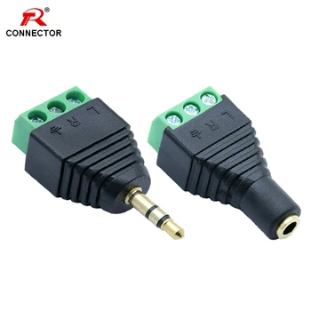 

2pcs stereo 3poles 3.5mm 1/8" plug&Jack AV Balun Connector, Gold plated male plug&female jack 3.5mm AV Terminals