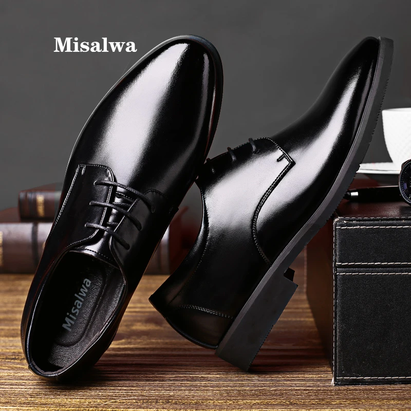 Misalwa 5 см Elevatoer классические мужские туфли дерби деловые офисные мужские строгие кожаные туфли джентльменские свадебные туфли, увеличивающие рост