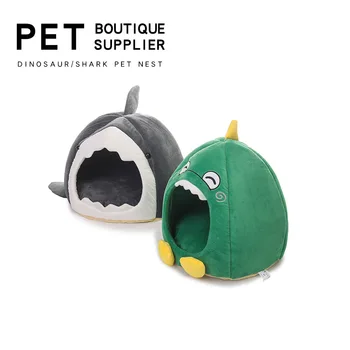 

Cute Pet Nest Teddy Den Dog Mat Pet Furniture Cartoon Dragon Cat House Winter Warm Puppy Bed Four Seasons Shark Dinosaur Kennel