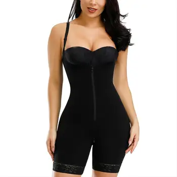 

Body shaper women 3 layers breasted butt lefter panties waist trainer high waist shapewear bodysuit plus size underwear