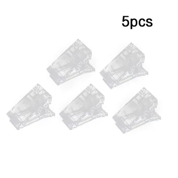 

5Pcs Polygel Quick Building Nail Tip Clips Transparent Builder Clamps Crystal Extension Plastic Securing Clip Manicure Tools