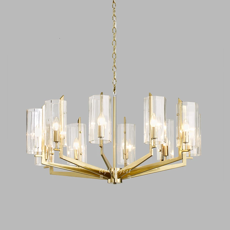 LED Chandelier Living Room Bedroom Post Modern Home Decoration Indoor Lighting Fixture Iron Glass Gold luminaire Design Creative