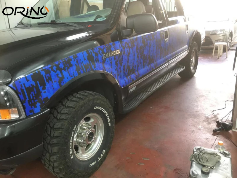 Black Blue Digital Vinyl Film Wrap-3