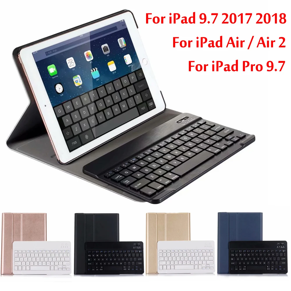 Для iPad 5/6/Air 2/Pro 9,7 Ультра тонкий Съемный беспроводной Bluetooth клавиатура чехол для iPad 9,7+ подарок