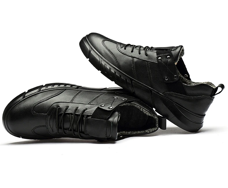 Г. Новые мужские теплые зимние плюшевые зимние ботинки на меху модная мужская повседневная обувь на шнуровке черного цвета Botas Bota мужская обувь