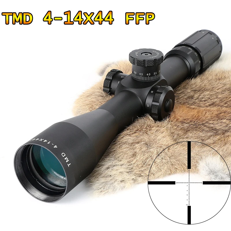 TMD 4 14X44 FFP Hunting Riflescope First Focal Plane Glass Mil Dot Reticle Tactical Optics Sight Side Parallax Rifle Scope|Riflescopes| - AliExpress