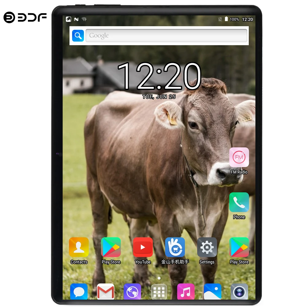 BDF 10 дюймов Android 9,0 планшетный ПК две sim-карты 4G Телефонный звонок планшет десять ядер 8 ГБ/128 Гб WiFi Bluetooth 10,1 МП Android планшет