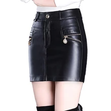Новое платье на осень и зиму сексуальное Обтягивающая одежда кожаная короткая юбка размера плюс с имитацией двух отдельных изделий кожа Шорты юбка