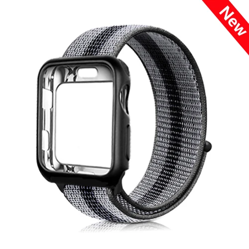 Sport Loop strap for Apple watch band case 4 5 3 44mm 40mm watchband nylon Breathable bracelet belt for iwatch band 3 42mm 38mm - Цвет ремешка: color 45