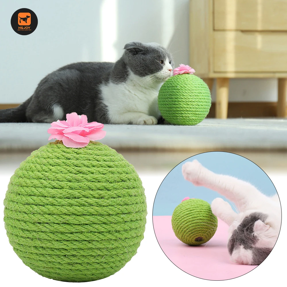 H&JOY Cat scratcher Sisal Ball Cactus With Catnip Grinding Claw Ball