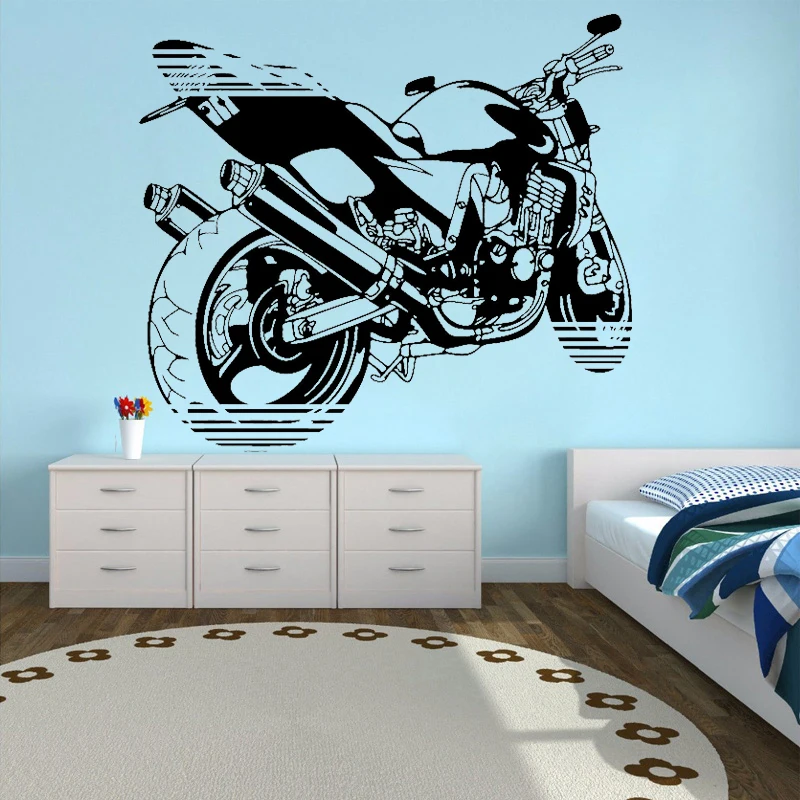 

Motorcycle Wall Sticker Motorcyclist Vinyl Decal Knight Home Decor Boys Bedroom Decoration Motocross Extreme Sport Art Mural