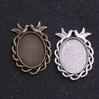 

5pcs/lot Antique Bronze Cabochon Pendant Settings 18*25mm Jewelry Pendant Blanks Fit Jewelry Making