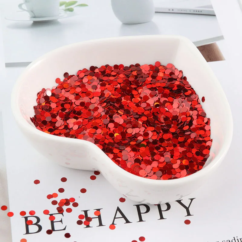 Pailette Ultrathin Dot Sequins 1mm 2mm PET Paillettes Laser Red Sequin for Nails Art Manicure Wedding Christmas Decor Confetti sequins for crafts sequin embroidery accessories sequin sewing accessories sequins accessories sequins jewelry accessories
