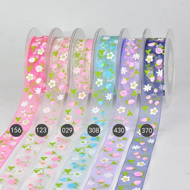 Free shipping 50 yard cartoon printed organza ribbon X72