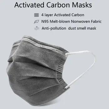 

50Pcs 4 Layers Activated Carbon Breathable Mask Anti Formaldehyde Bad Smell Anti-Bacteria Mouth Mask Disposable