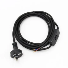 220 В AU Plug шнур питания с линейным выключателем текстильный кабель Электрический удлинитель