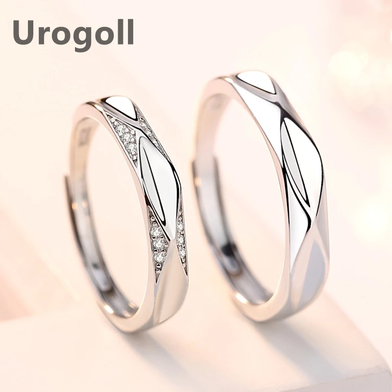 

Noble Couple Rings 100% Real 925 Sterling Silver Rings Zircon Wedding Rings Jewelry Accessories Valentine Gift For Women Man