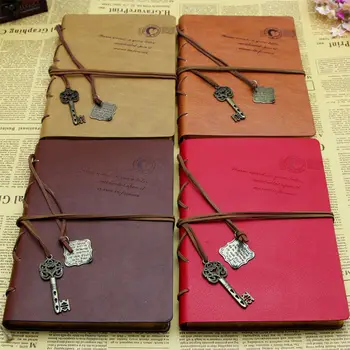 

Diary String Key Kraft paper Classic Retro Vintage Leather Bound Notebook Blank Page Journal Diary School Office Supplies Gifts