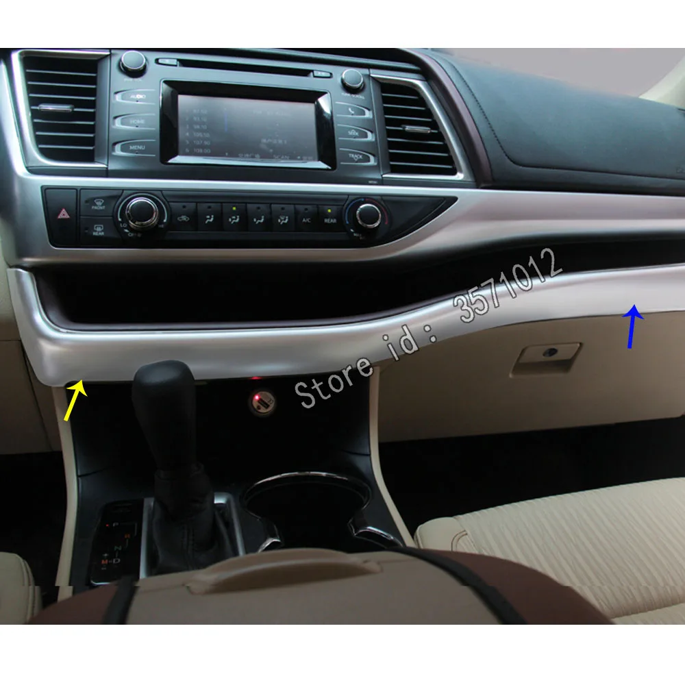 Для Toyota Highlander стикер кузова автомобиля украсить обложку ABS серебро Средняя консоль Центральная рамка управления части 1 шт