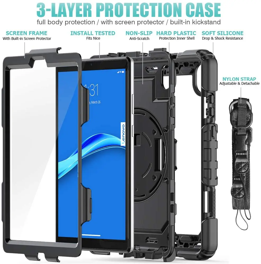 Custodia Portafoglio Per Lenovo Tab M8 HD (TB-8505F/8505X) | Pelle PU Blu Con Supporto E Slot