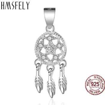 

HMSFELY 925 Sterling Silver Inlays Zirconia Dreamcatcher Pendant DIY Charm Bracelet Accessories Dangles For Women Jewelry Making