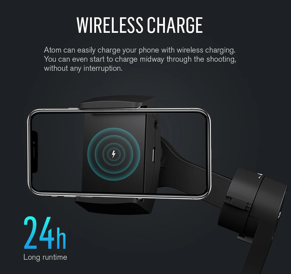 Snoppa Atom 3 osi składany kieszonkowy ręczny stabilizator Gimbal dla Huawei IPhone Smartphone kamery akcji, bezprzewodowe ładowanie 4 Snoppa Atom 3 osi składany kieszonkowy ręczny stabilizator Gimbal dla Huawei IPhone Smartphone kamery akcji, bezprzewodowe ładowanie 4