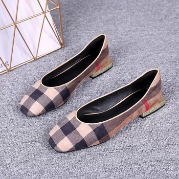 

New 2020 Arrivals Spring Autumn Female Flats Women's Square Toes Low Heels Cow Suede Shoes Woman Comfort Walking Casual Shoes