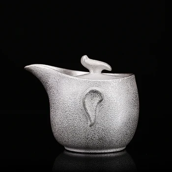 

TANGPIN 999 SILVER AND CERAMIC TEAPOT GAIWAN HANDMADE SILVER TEA POT KUNG FU TEA SETS DRINKWARE 250ML