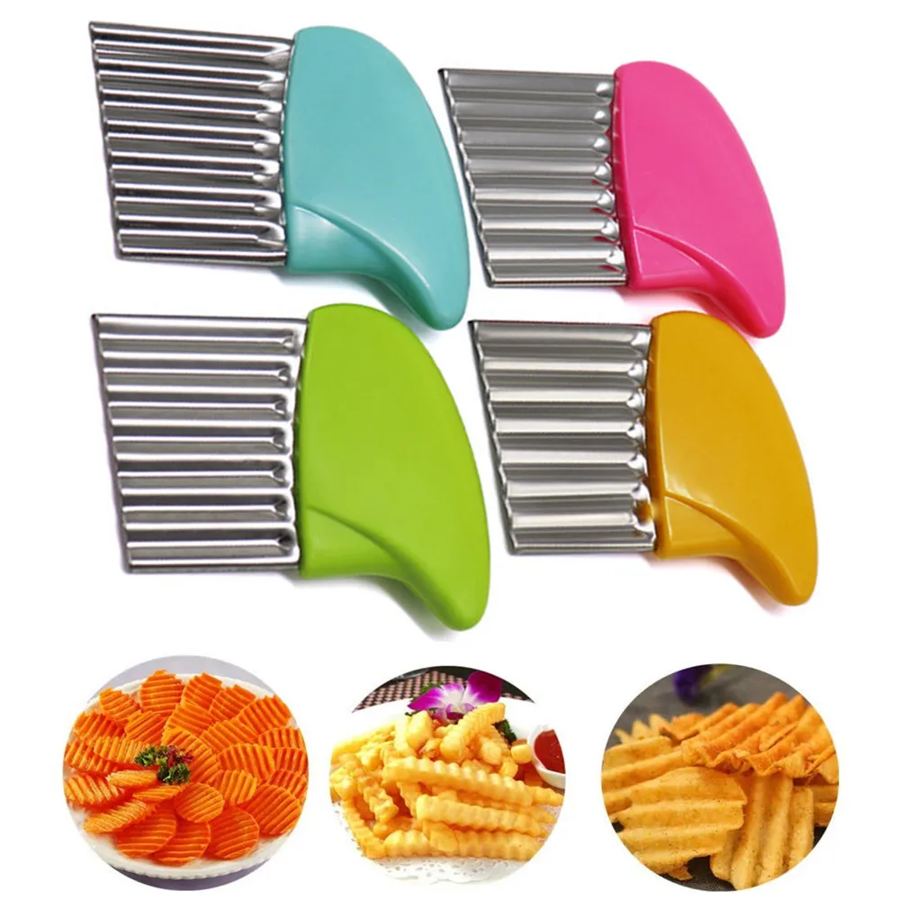 Stainless Steel Wave Slicer Potato Slices Wrinkled French Fries Salad Corrugated Cutting Chopped Slices Knife Kitchen Tools