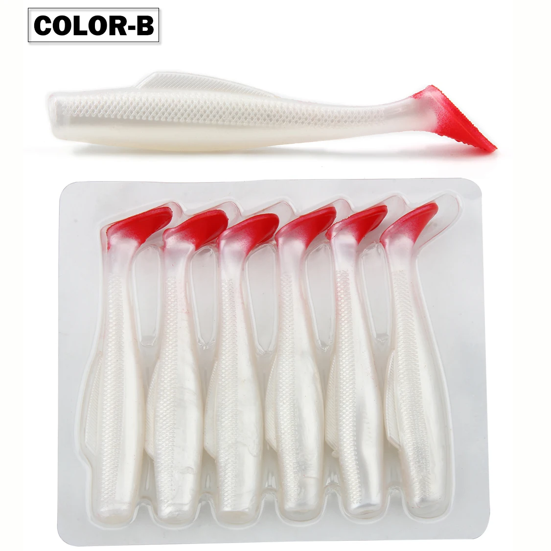 color B Spinpoler 6 шт. Реалистичная плавающая приманка для рыбы 8 см 3,15 дюймов Shad весло хвост приманка для бас-рыбалки Т-хвост Мягкая приманка - Цвет: color B