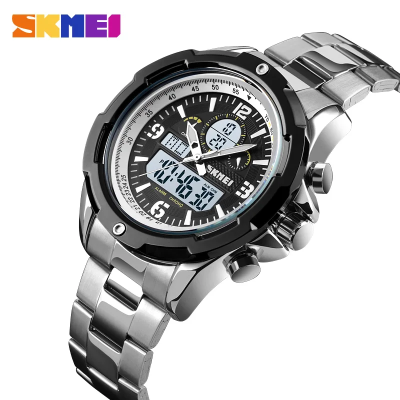 

New SKMEI Top Luxury Brand Men Watch Quartz Male Clock Design Sport Watch Waterproof Stainless Steel Wristwatch Reloj Hombre