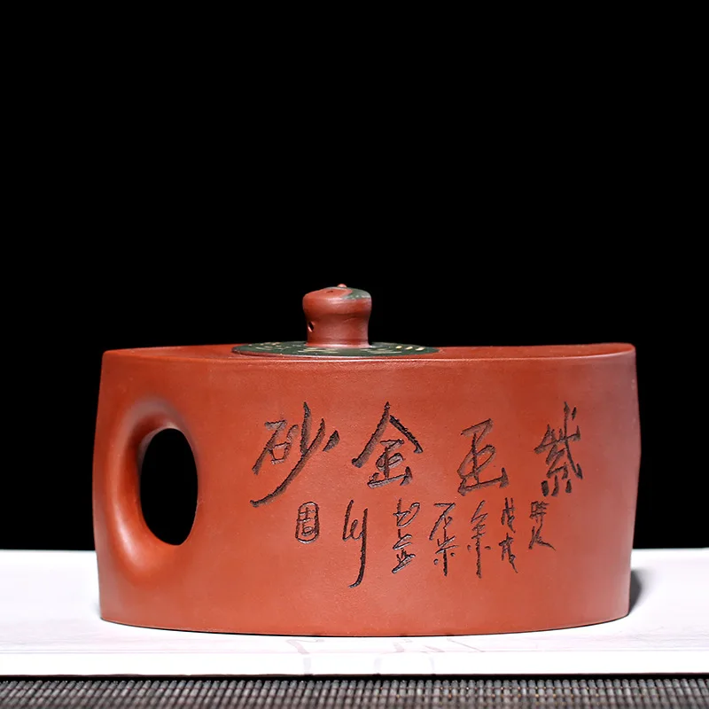 Yixing Clay Teapot Raw Ore Plain Cement Green Clay Universe Bagua Pot Entirely Handmade Pot Tea Set Gift Customization Manufactu