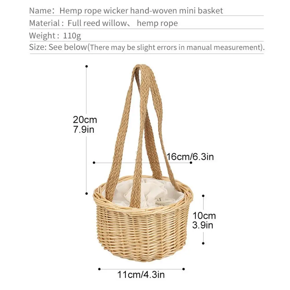 Rieten Tas Rotan Crossbody Tassen Voor Vrouwen Kleine Rieten Mand Zomer Strand Tas Met Katoenen Zak Handgemaakte Schouder Strozak