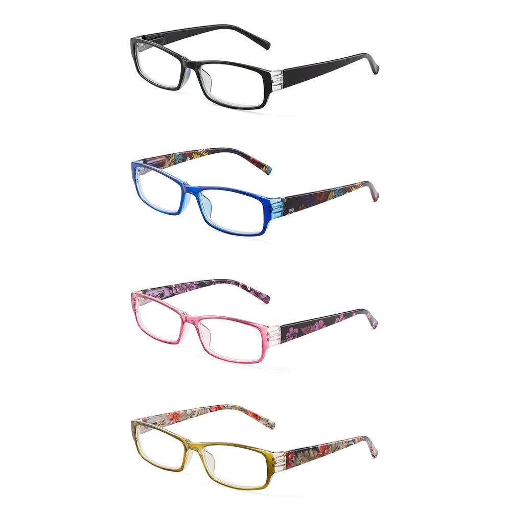 JM Rectangle Women Men Reading Glasses Spring Hinge Magnifier Diopter Presbyopic Reading Glasses Square