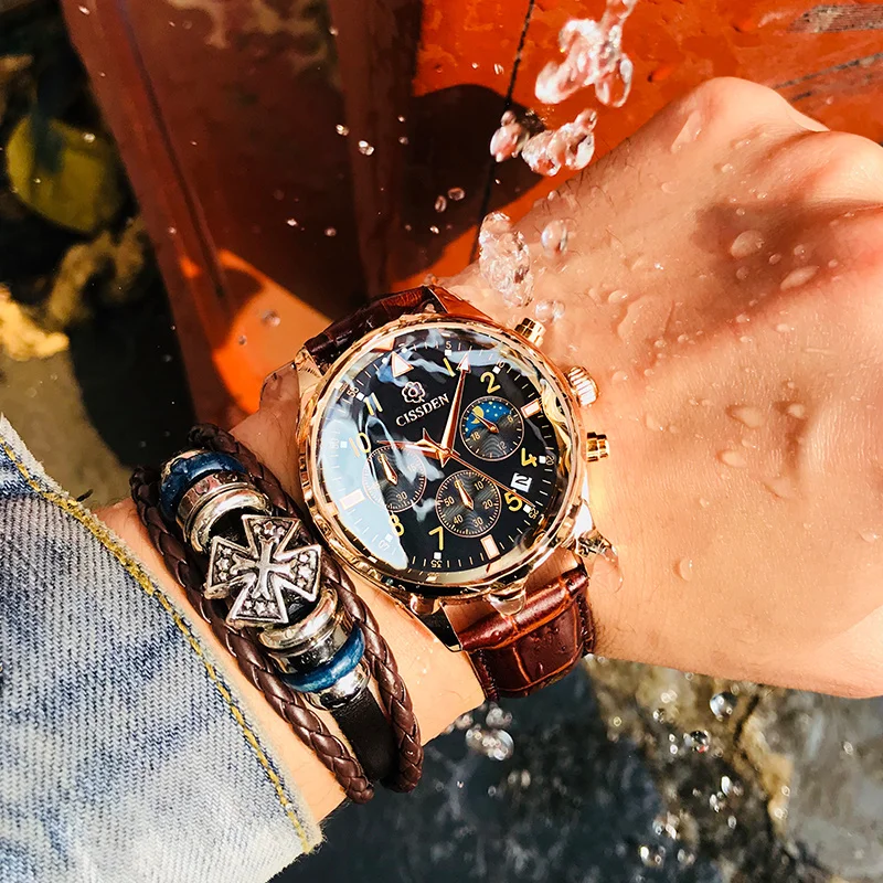 Ceny Chronograf męski zegarek 2019 luksusowej marki zegarek męski MEITUO wielofunkcyjne kwarcowe zegarki sportowe prezenty dla mężczyzn