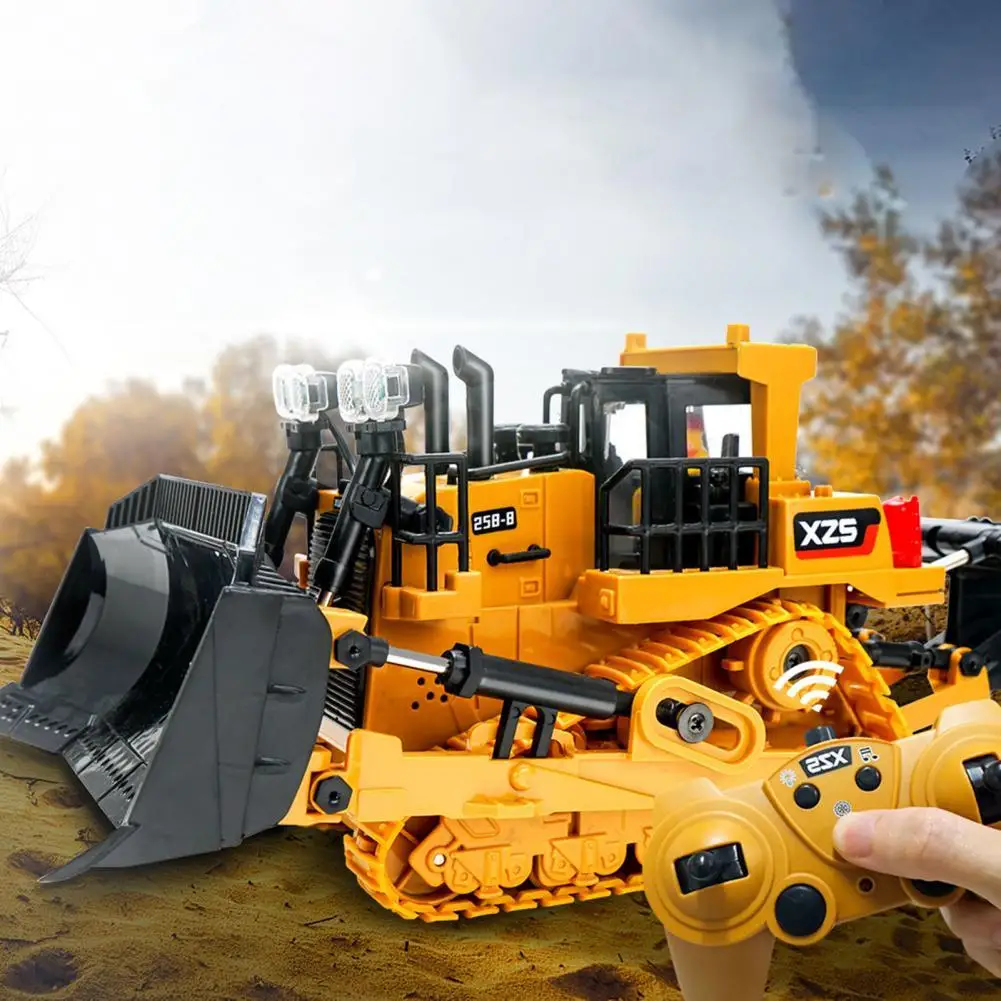 1:24 Diecast Toy 2.4G Remote Control Toy Car Bulldozer Realistic Safe ABS Diecast Construction Model Toys for Gift